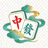 吉祥麻将网站标志，圆形绿色背景上印有金色麻将牌图案