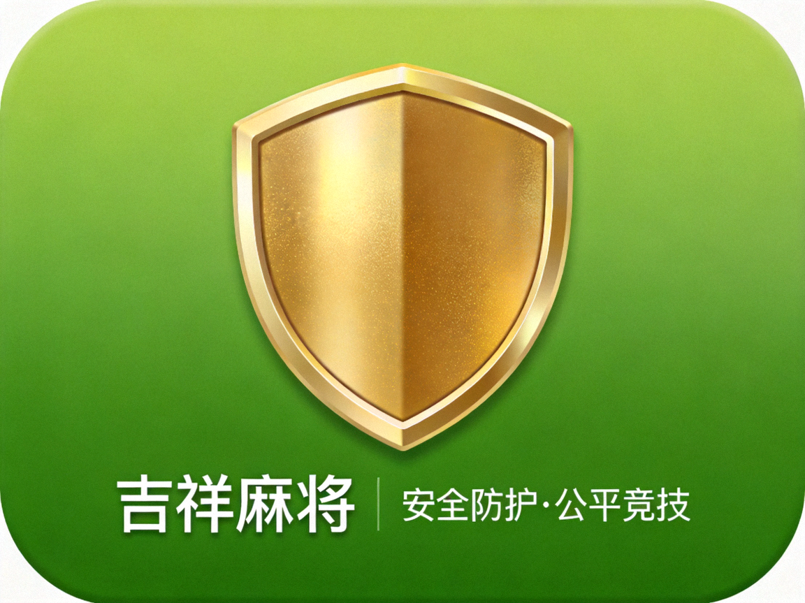 金色盾牌图标搭配绿色背景，象征吉祥麻将平台的安全防护与公平竞技保障