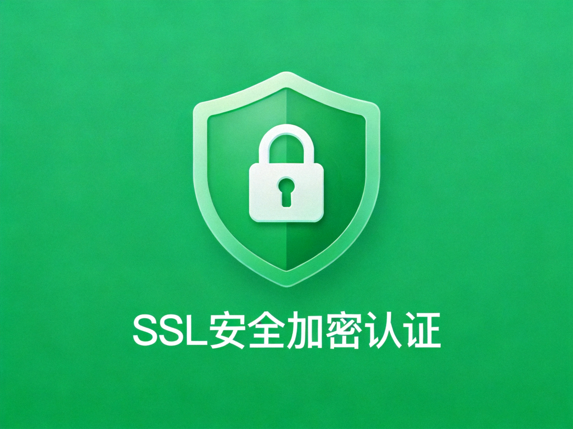 SSL安全加密认证标志，绿色盾牌图标表示网站数据传输安全保护